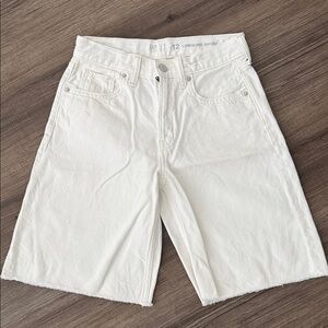 GAP White Kids Longline Denim Shorts